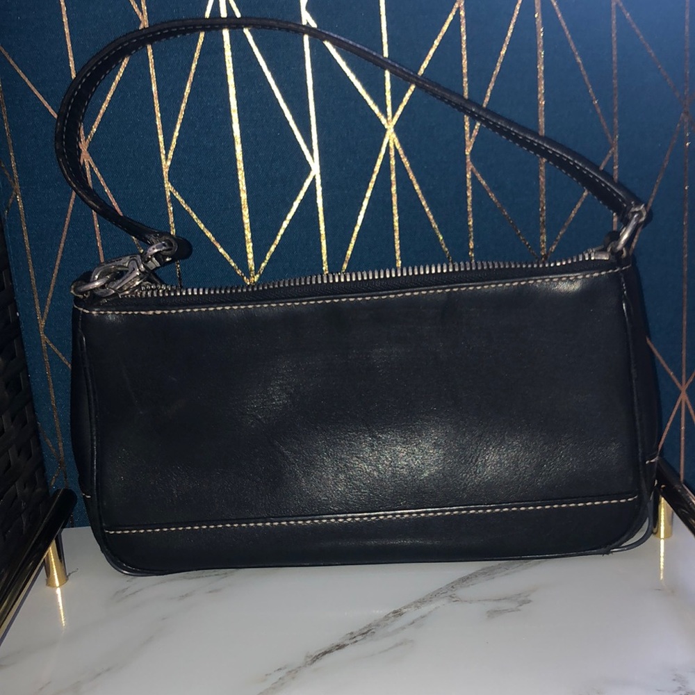 Coach black leather handbag
